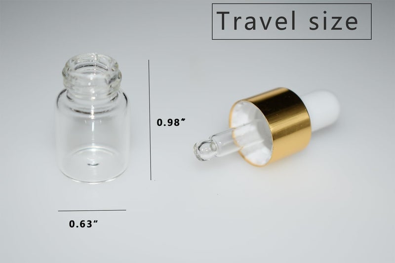 Hustar Small Dropper Bottle, 10pcs 2ml Mini Sample Dropper Bottles Mini Makeup Containers for Travel Liquids Tiny Glass - Image 3